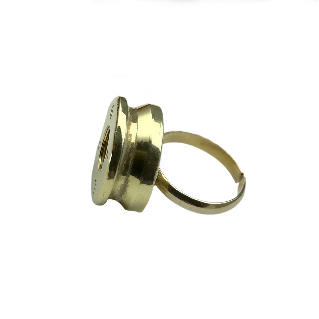 Recycled Bullet Ring Polished Brass From Reclaimed Bombshells Artisan Handcast BandsCo Straps