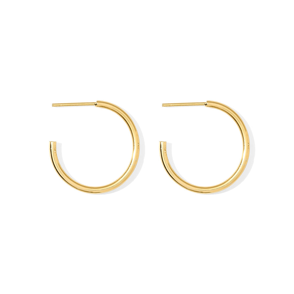 Recycled Bombshell Gold Plated Hoop Earrings - Handcrafted, Two Sizes BandsCo Straps