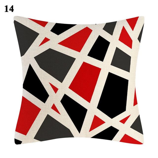Red Abstract Cushion Cover Geometric Pillow Cases Sofa Decorative Modern Abstract Painting Pillow Case Beautiful Cushion Covers  Fashion Pillowcase Pillow Cover Stevvex