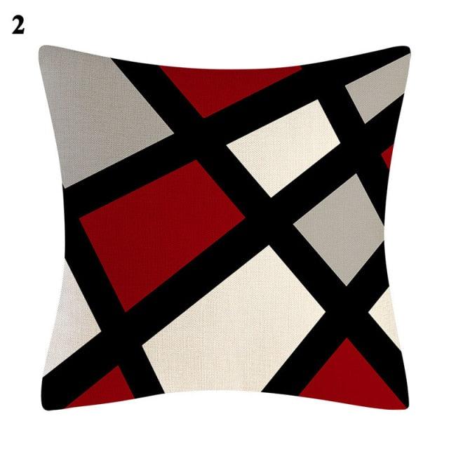 Red Abstract Cushion Cover Geometric Pillow Cases Sofa Decorative Modern Abstract Painting Pillow Case Beautiful Cushion Covers  Fashion Pillowcase Pillow Cover Stevvex