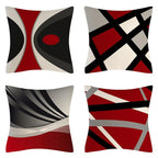 Red Abstract Cushion Cover Geometric Pillow Cases Sofa Decorative Modern Abstract Painting Pillow Case Beautiful Cushion Covers  Fashion Pillowcase Pillow Cover Stevvex