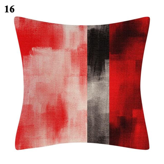 Red Abstract Cushion Cover Geometric Pillow Cases Sofa Decorative Modern Abstract Painting Pillow Case Beautiful Cushion Covers  Fashion Pillowcase Pillow Cover Stevvex