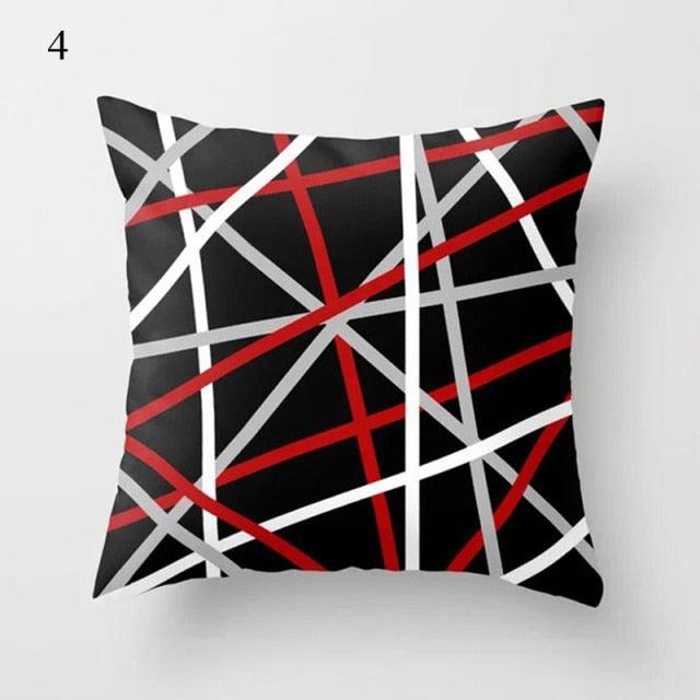Red Abstract Cushion Cover Geometric Pillow Cases Sofa Decorative Modern Abstract Painting Pillow Case Beautiful Cushion Covers  Fashion Pillowcase Pillow Cover Stevvex