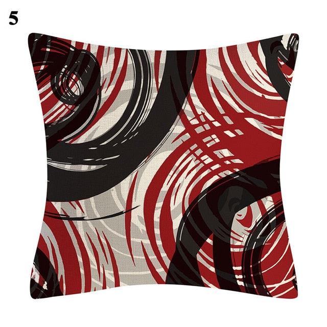 Red Abstract Cushion Cover Geometric Pillow Cases Sofa Decorative Modern Abstract Painting Pillow Case Beautiful Cushion Covers  Fashion Pillowcase Pillow Cover Stevvex