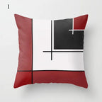 Red Abstract Cushion Cover Geometric Pillow Cases Sofa Decorative Modern Abstract Painting Pillow Case Beautiful Cushion Covers  Fashion Pillowcase Pillow Cover Stevvex