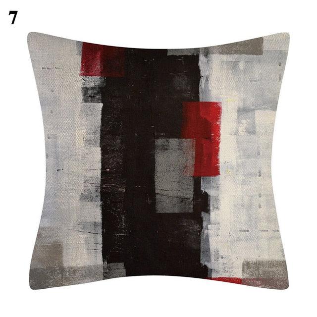 Red Abstract Cushion Cover Geometric Pillow Cases Sofa Decorative Modern Abstract Painting Pillow Case Beautiful Cushion Covers  Fashion Pillowcase Pillow Cover Stevvex