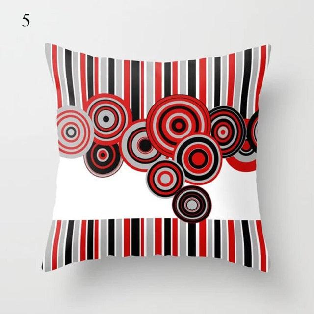 Red Abstract Cushion Cover Geometric Pillow Cases Sofa Decorative Modern Abstract Painting Pillow Case Beautiful Cushion Covers  Fashion Pillowcase Pillow Cover Stevvex