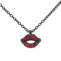 Red Black Lips Pendant Necklace Womens Gothic Chain