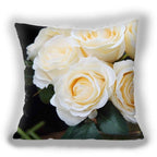 Red Flower Cushion Pillow Covers Love Pillow Covers Decorative Linen Square Couple Cushion Cases Home Decor Polyester Throw Pillow Case Super Soft Short Plush Cushion Cover Festive Home Decorative Cushions 45X45CM