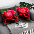 Red Flower Cushion Pillow Covers Love Pillow Covers Decorative Linen Square Couple Cushion Cases Home Decor Polyester Throw Pillow Case Super Soft Short Plush Cushion Cover Festive Home Decorative Cushions 45X45CM