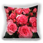 Red Flower Cushion Pillow Covers Love Pillow Covers Decorative Linen Square Couple Cushion Cases Home Decor Polyester Throw Pillow Case Super Soft Short Plush Cushion Cover Festive Home Decorative Cushions 45X45CM