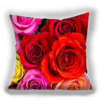 Red Flower Cushion Pillow Covers Love Pillow Covers Decorative Linen Square Couple Cushion Cases Home Decor Polyester Throw Pillow Case Super Soft Short Plush Cushion Cover Festive Home Decorative Cushions 45X45CM