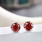Pink Royal Blue Moissanite Stud Earrings S925 Sterling Silver 0.5 1 2 Ct Bride BandsCo Straps