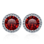Moissanite Stud Earrings 0.8ct D Color 925 Sterling Silver 18K White Gold BandsCo Straps