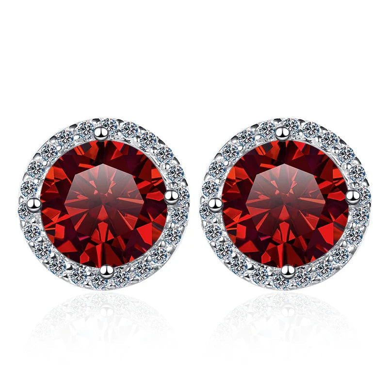 Moissanite Stud Earrings 0.8ct D Color 925 Sterling Silver 18K White Gold BandsCo Straps