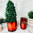 Red Gold Luxury Candle Holder Vase Set - Holiday Tea Light Decor