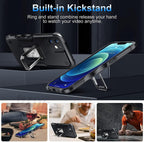 Red Shockproof Camera Protective Case For iPhone 14 Pro Max 13 Pro 12 Kickstand Holder Built-in Magnetic Smartphone Phone Cover Stevvex