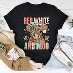 Red White And Moo Tee Peachy Sunday