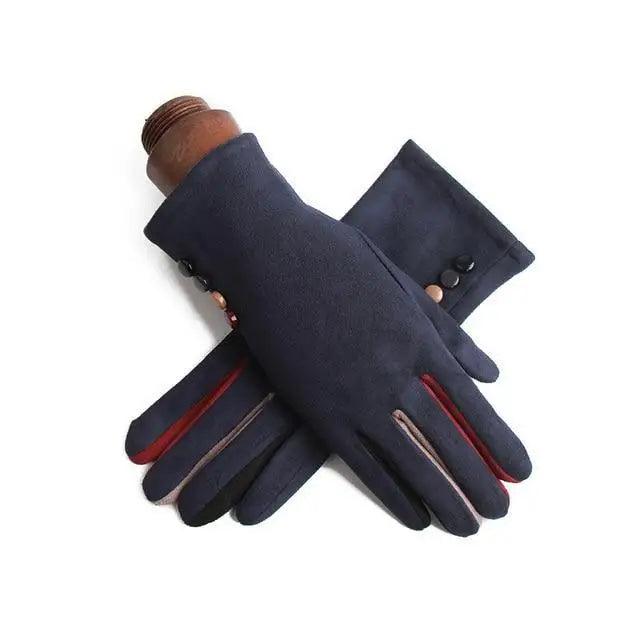 Red Winter Warm One Size Touch Screen Glove Female Fur Thick Driving Comfortable Gloves For Autumn Stevvex