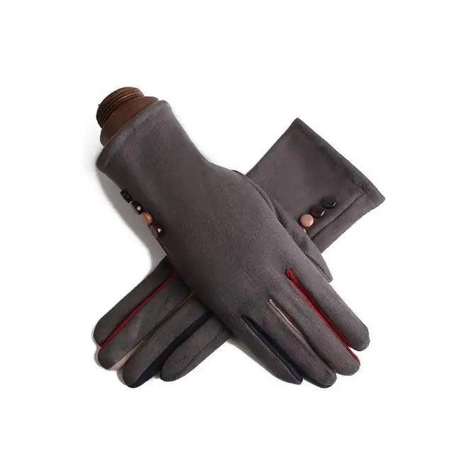 Red Winter Warm One Size Touch Screen Glove Female Fur Thick Driving Comfortable Gloves For Autumn Stevvex