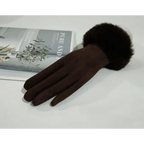 Red Winter Warm One Size Touch Screen Glove Female Fur Thick Driving Comfortable Gloves For Autumn Stevvex