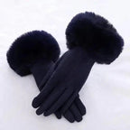 Red Winter Warm One Size Touch Screen Glove Female Fur Thick Driving Comfortable Gloves For Autumn Stevvex