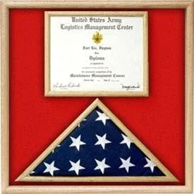 US Marine Corp Flag and Certificate Display Case/ award case The Military Gift Store