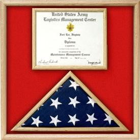 US Marine Corp Flag and Certificate Display Case/ award case for a 3' x 5' Flag The Military Gift Store