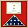 US Marine Corp Flag and Certificate Display Case/ award case. The Military Gift Store
