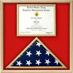 US Marine Corp Flag and Certificate Display Case/ award case. The Military Gift Store