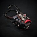The ''Bijou'' Basket Muzzle Black & Red - SJB-DIAMOND ELITES