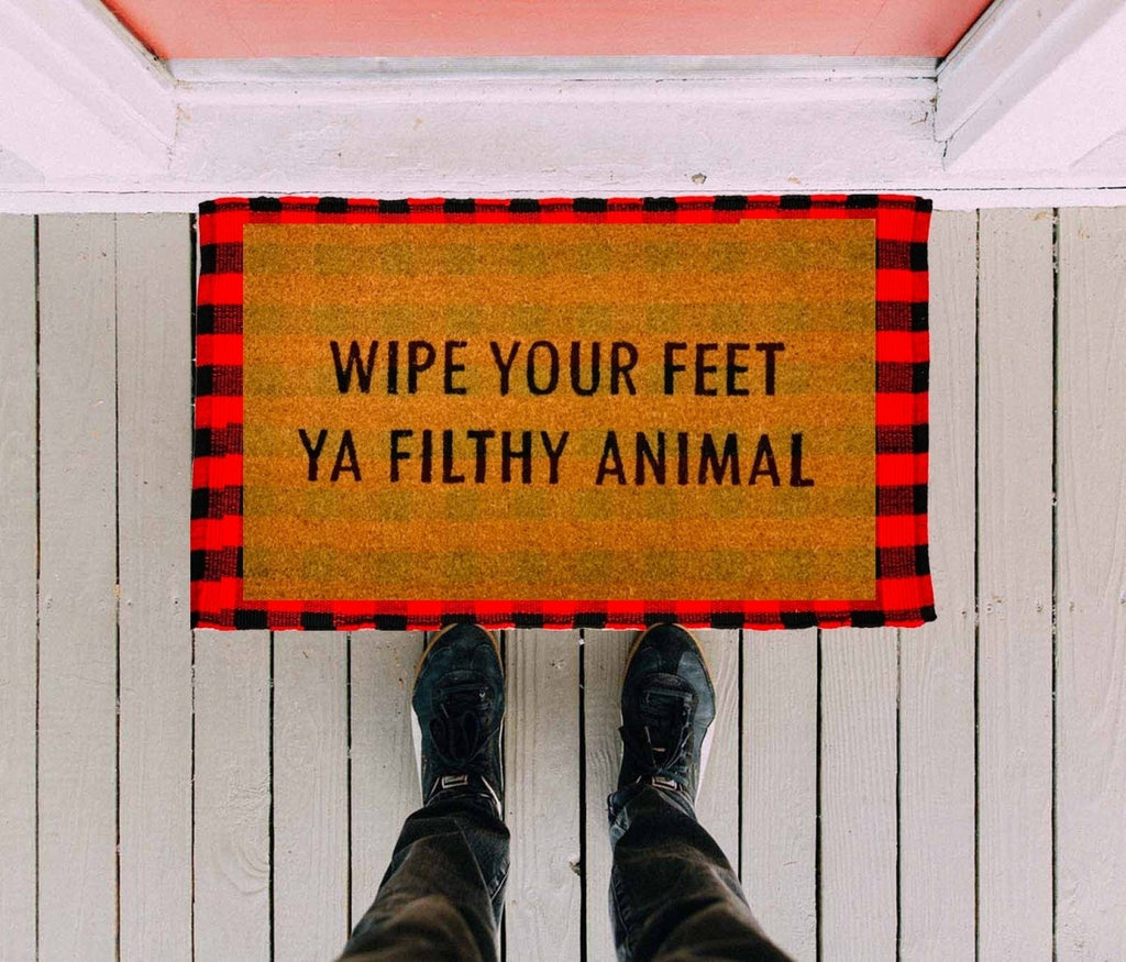 Wipe Your Feet Funny Doormat Outdoor Welcome Mat Quote Rug For Porch BandsCo Straps