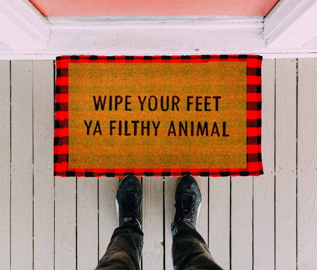 Wipe Your Feet Funny Doormat Outdoor Welcome Mat Quote Rug For Porch BandsCo Straps