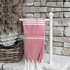 Turkish Hand Towel Oversized 100% Cotton Peshtemal Lightweight Absorbent BandsCo Straps