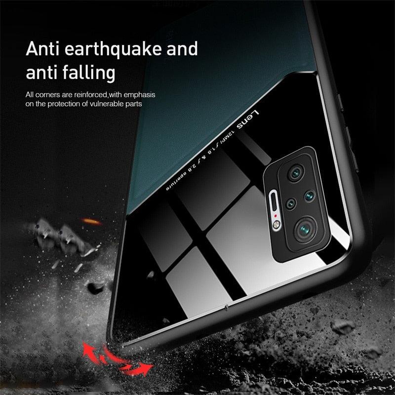 Redmi Note10 Pro Case Leather Car Magnetic Holder Cover For Xiaomi Redmi Note 10 11 Pro 11S 10S 10T Soft Frame Shockproof Luxury Pattern Leather Slim Protective Case Stevvex