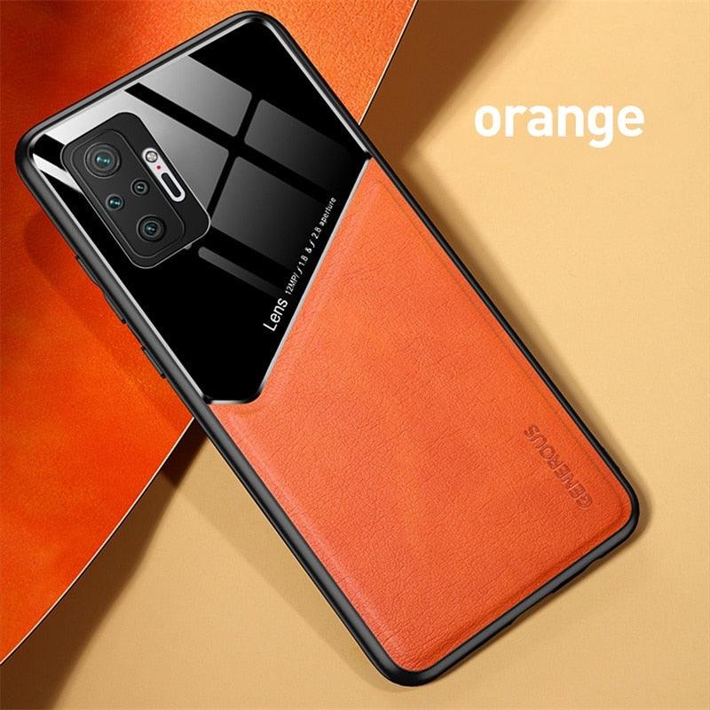 Redmi Note10 Pro Case Leather Car Magnetic Holder Cover For Xiaomi Redmi Note 10 11 Pro 11S 10S 10T Soft Frame Shockproof Luxury Pattern Leather Slim Protective Case Stevvex