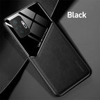 Redmi Note10 Pro Case Leather Car Magnetic Holder Cover For Xiaomi Redmi Note 10 11 Pro 11S 10S 10T Soft Frame Shockproof Luxury Pattern Leather Slim Protective Case Stevvex