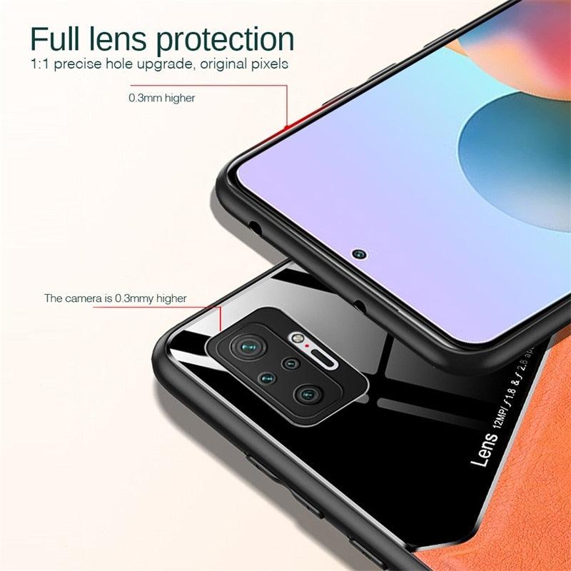 Redmi Note10 Pro Case Leather Car Magnetic Holder Cover For Xiaomi Redmi Note 10 11 Pro 11S 10S 10T Soft Frame Shockproof Luxury Pattern Leather Slim Protective Case Stevvex