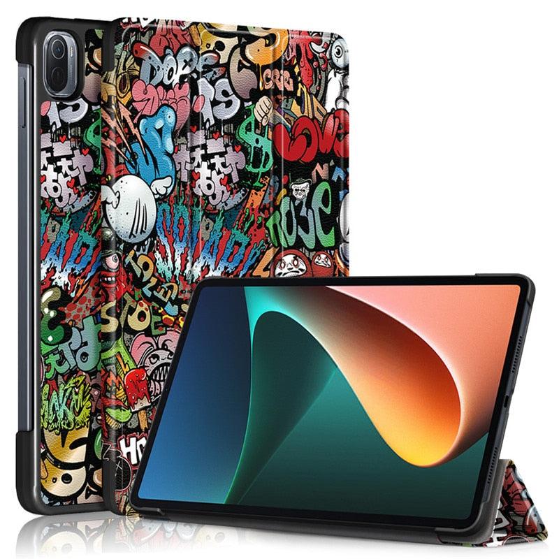 Redmi pad 2022 10.6 For Tablet Xiaomi Pad 5 Case Kids Folding Smart Cover Leather Protective Cover Mi Pad 5 Pro Case Stand Function Leather Case Cover Printed High Quality Leather Protective Cover Stevvex