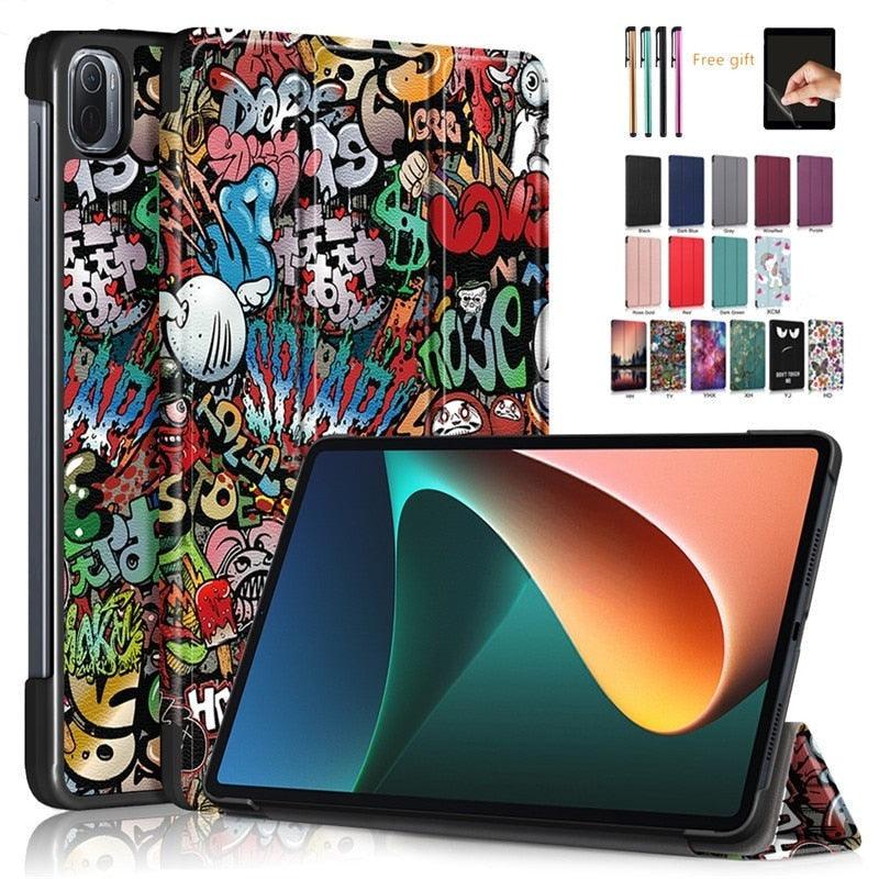 Redmi pad 2022 10.6 For Tablet Xiaomi Pad 5 Case Kids Folding Smart Cover Leather Protective Cover Mi Pad 5 Pro Case Stand Function Leather Case Cover Printed High Quality Leather Protective Cover Stevvex