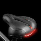 Reflective Breathable Bike Saddle Cushion Leather Surface Seat Mountain Bicycle Shock Absorbing Hollow Bike Seat For Women Or Men Bicycle Saddle Replacement Padded Soft High Density Memory Foam With Dual Shock Absorbing Stevvex