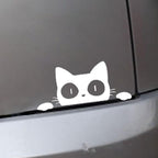 Reflective Peeking Cat Animal Car Styling Decorative Stickers Auto Window Decals Reflective PET Cartoon Car Vinyl Sticker Decal Car Accessories  Cat Watching Vinyl Reflective Decals Waterproof Funny Self-Adhesive for Car Window Bumper Laptop Motorcycle
