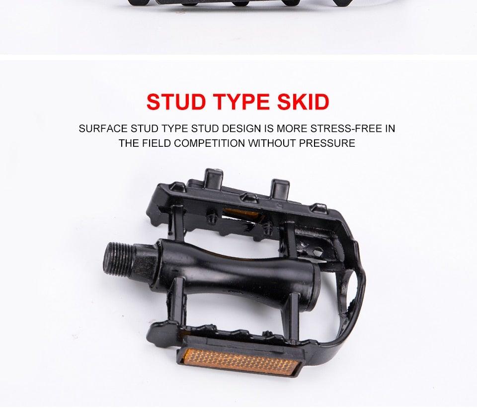 Reflective Setting On Both Sides All-aluminum Large Pedal Bicycle Universal Non-slip Pedal Riding Equipment Bike Pedals Mountain Road Bicycle Flat Pedal-Universal Lightweight Aluminum Alloy Platform Pedal For Travel Cycle-Cross The Road Stevvex