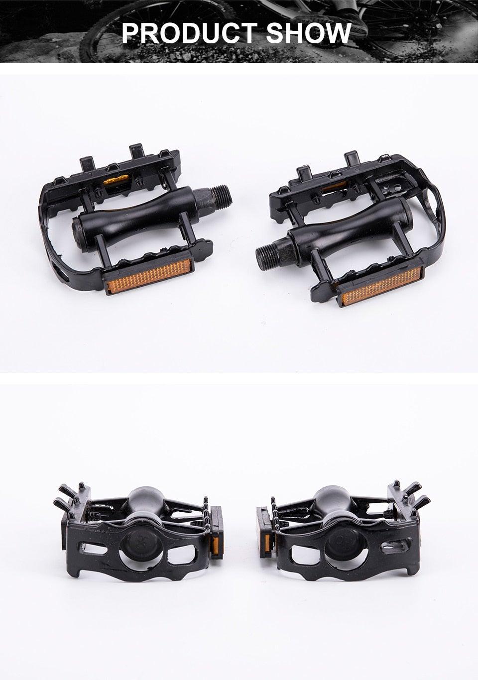 Reflective Setting On Both Sides All-aluminum Large Pedal Bicycle Universal Non-slip Pedal Riding Equipment Bike Pedals Mountain Road Bicycle Flat Pedal-Universal Lightweight Aluminum Alloy Platform Pedal For Travel Cycle-Cross The Road Stevvex
