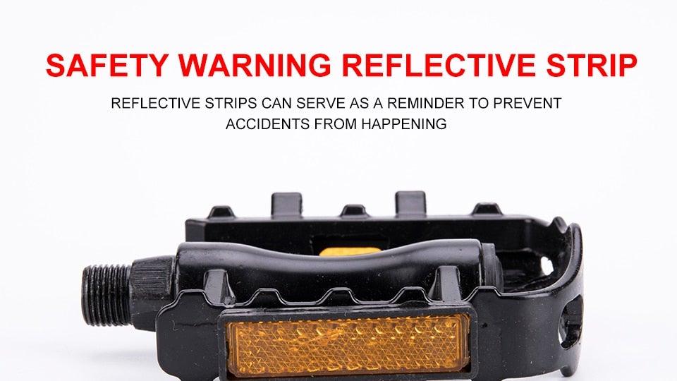 Reflective Setting On Both Sides All-aluminum Large Pedal Bicycle Universal Non-slip Pedal Riding Equipment Bike Pedals Mountain Road Bicycle Flat Pedal-Universal Lightweight Aluminum Alloy Platform Pedal For Travel Cycle-Cross The Road Stevvex