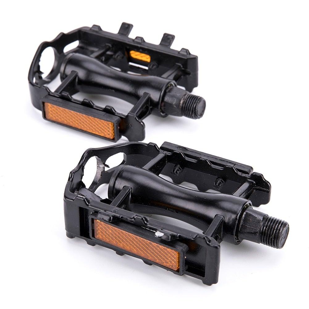 Reflective Setting On Both Sides All-aluminum Large Pedal Bicycle Universal Non-slip Pedal Riding Equipment Bike Pedals Mountain Road Bicycle Flat Pedal-Universal Lightweight Aluminum Alloy Platform Pedal For Travel Cycle-Cross The Road Stevvex
