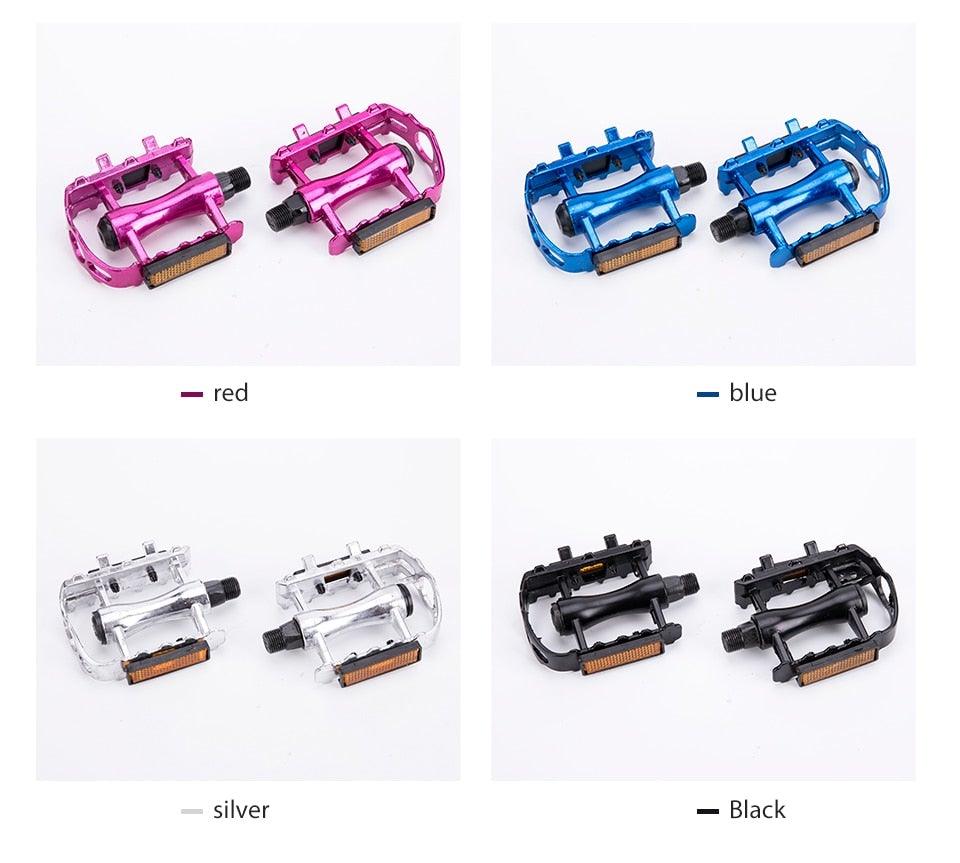 Reflective Setting On Both Sides All-aluminum Large Pedal Bicycle Universal Non-slip Pedal Riding Equipment Bike Pedals Mountain Road Bicycle Flat Pedal-Universal Lightweight Aluminum Alloy Platform Pedal For Travel Cycle-Cross The Road Stevvex