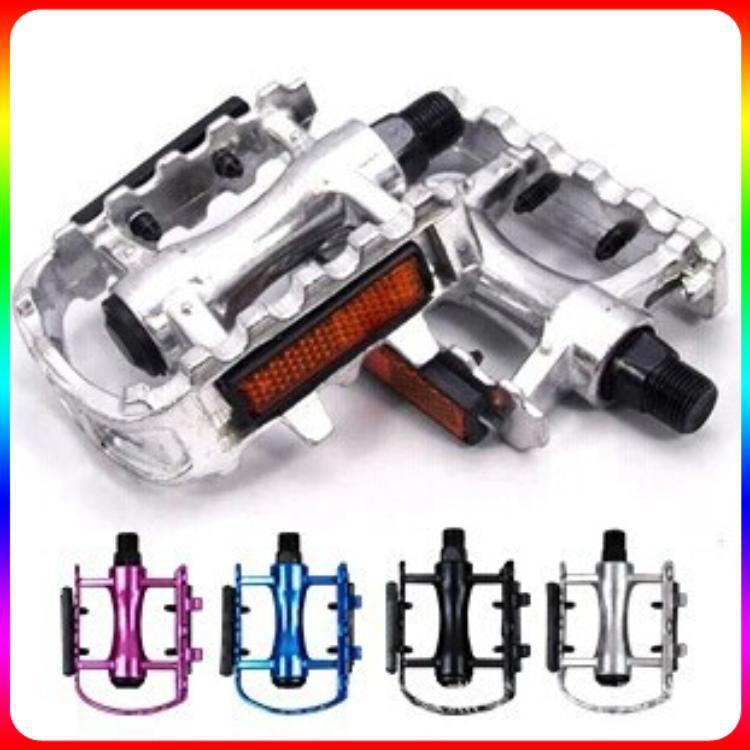 Reflective Setting On Both Sides All-aluminum Large Pedal Bicycle Universal Non-slip Pedal Riding Equipment Bike Pedals Mountain Road Bicycle Flat Pedal-Universal Lightweight Aluminum Alloy Platform Pedal For Travel Cycle-Cross The Road Stevvex