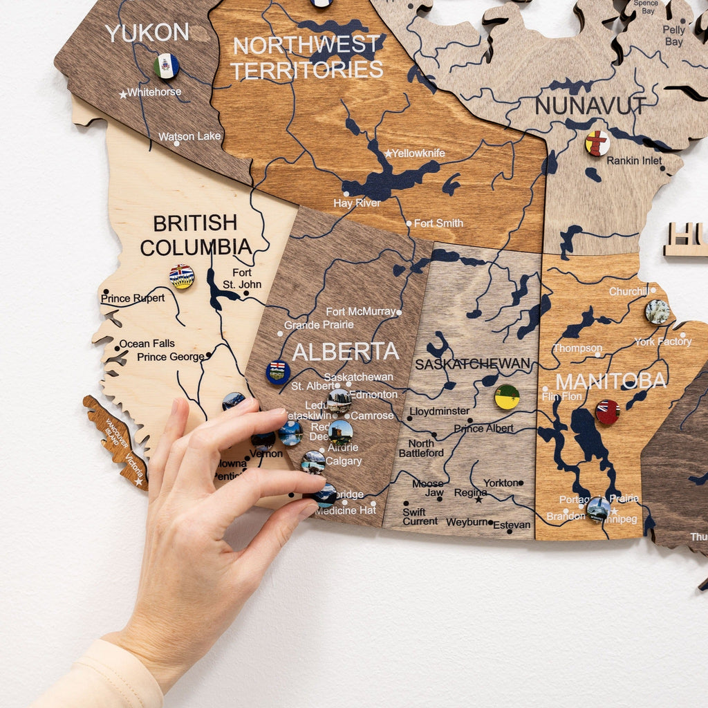 3D Wooden Map of Canada – Multicolor Enjoy The Wood