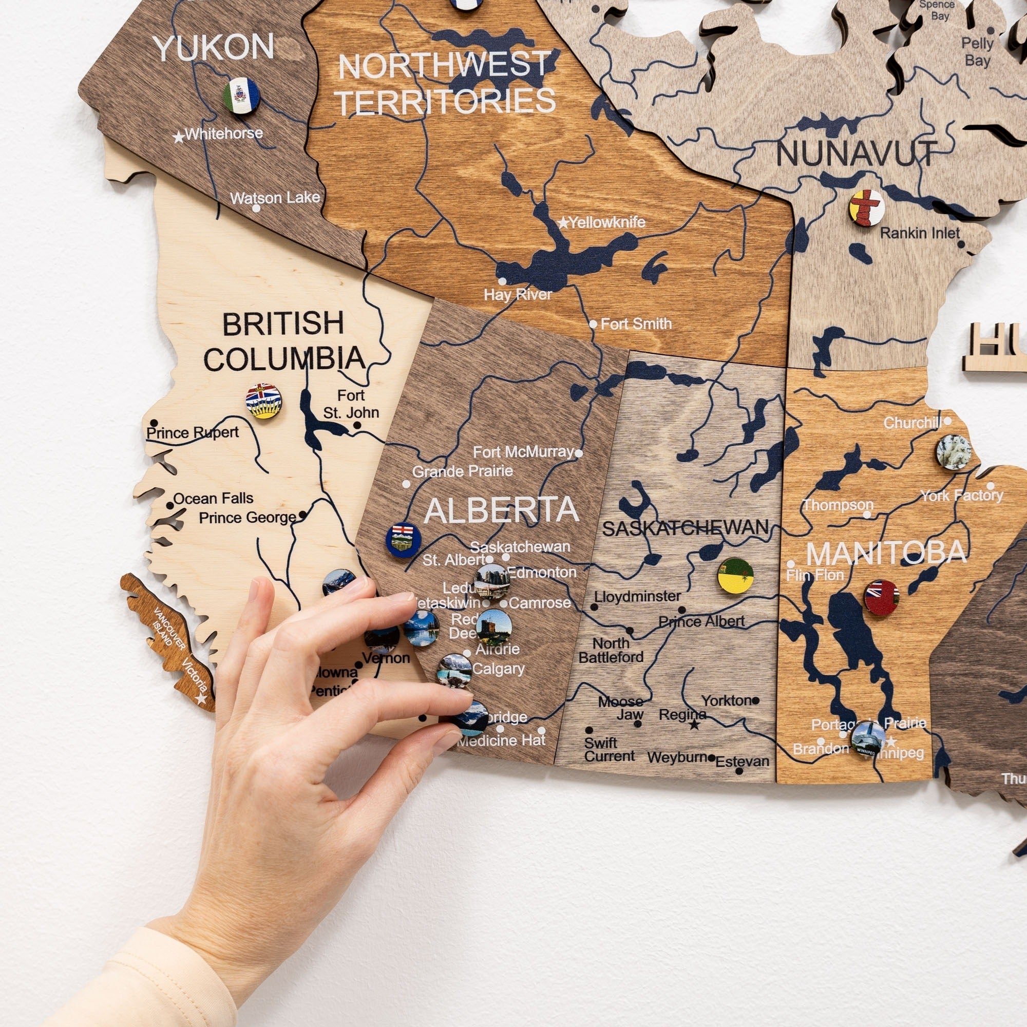 3D Wooden Map of Canada – Multicolor Enjoy The Wood